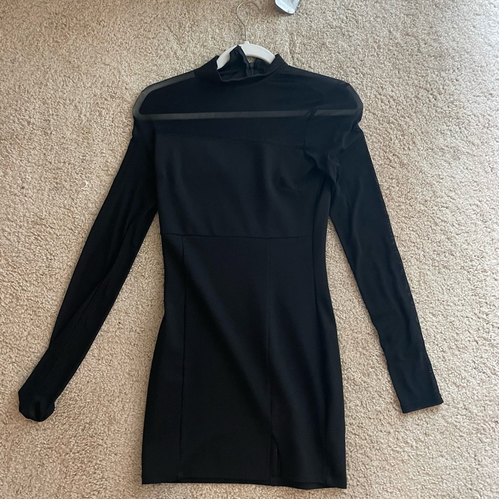black mesh cocktail dress